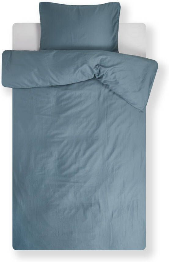 Essenza Minte Dekbedovertrek 1 persoons(140x200/220 Cm + 1 Sloop) Katoen Satijn Denim
