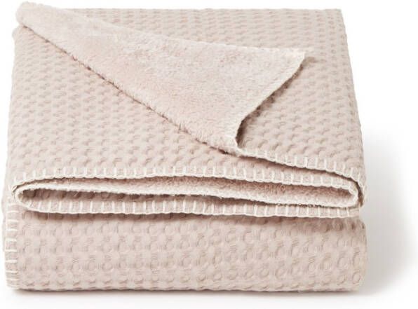 Koeka Ledikantdeken Wafel Teddy Oslo Grey Pink Grey Pink 100x150 cm