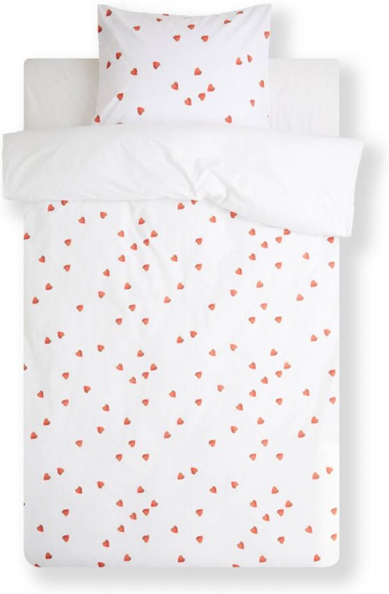 Snurk Strawberries dekbedovertrekset van biologisch katoen perkal 160TC inclusief kussenslopen