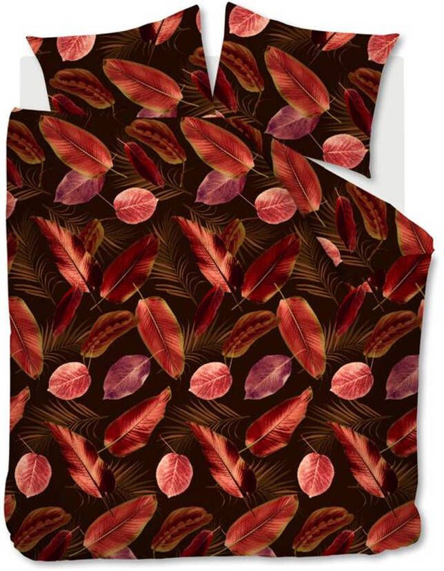 Ambiante Cordyline Dekbedovertrek Lits jumeaux(240x200/220 Cm + 2 Slopen) Katoen Satijn Red