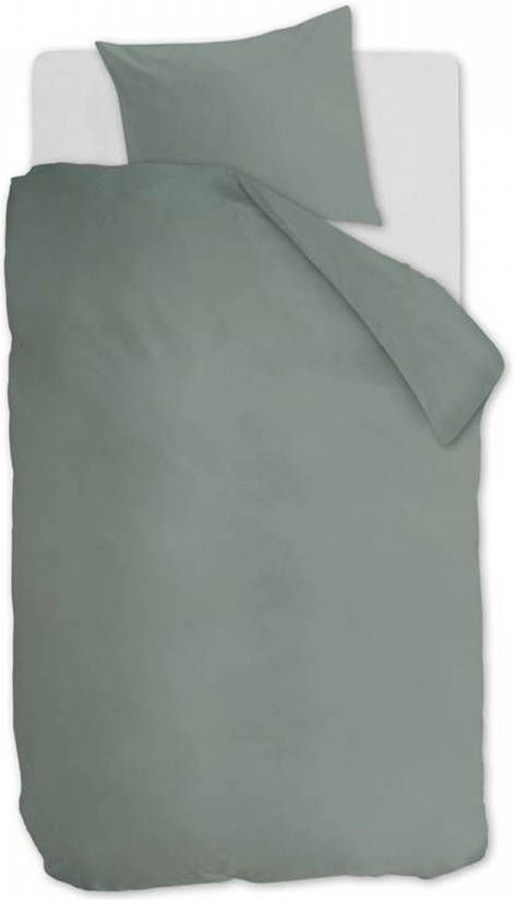 Ambiante Cotton Uni Dekbedovertrek 1 persoons(140x200/220 Cm + 1 Sloop) Katoen Green