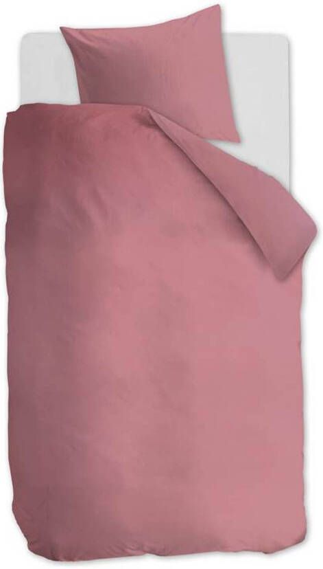 Ambiante Cotton Uni Dekbedovertrek 1 persoons(140x200/220 Cm + 1 Sloop) Katoen Pink