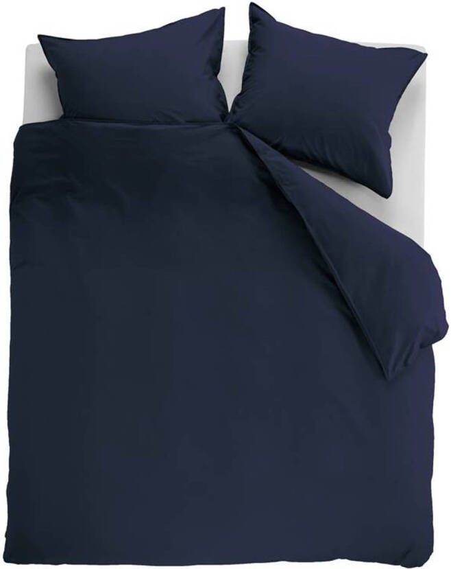 Ambiante Cotton Uni Dekbedovertrek 2 persoons(200x200/220 Cm + 2 Slopen) Katoen Dark Blue
