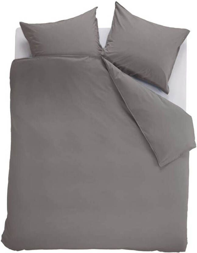 Ambiante Cotton Uni Dekbedovertrek 2 persoons(200x200/220 Cm + 2 Slopen) Katoen Grey