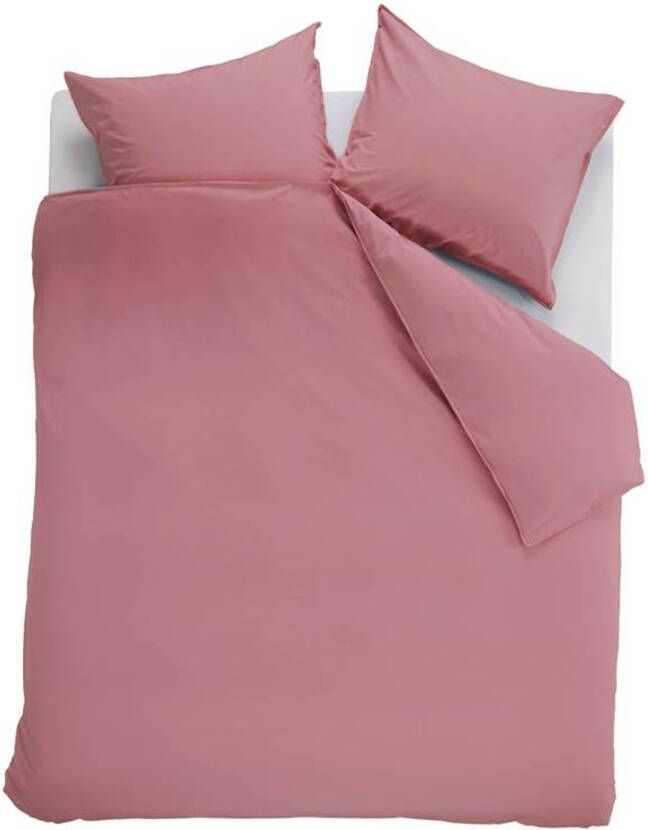 Ambiante Cotton Uni Dekbedovertrek 2 persoons(200x200/220 Cm + 2 Slopen) Katoen Pink