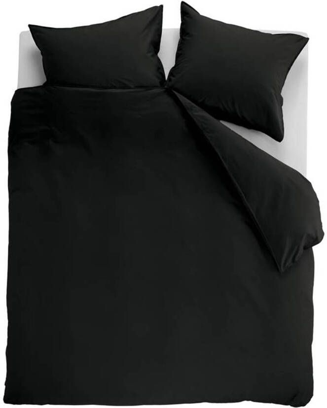 Ambiante Cotton Uni Dekbedovertrek Lits jumeaux(240x200/220 Cm + 2 Slopen) Katoen Black