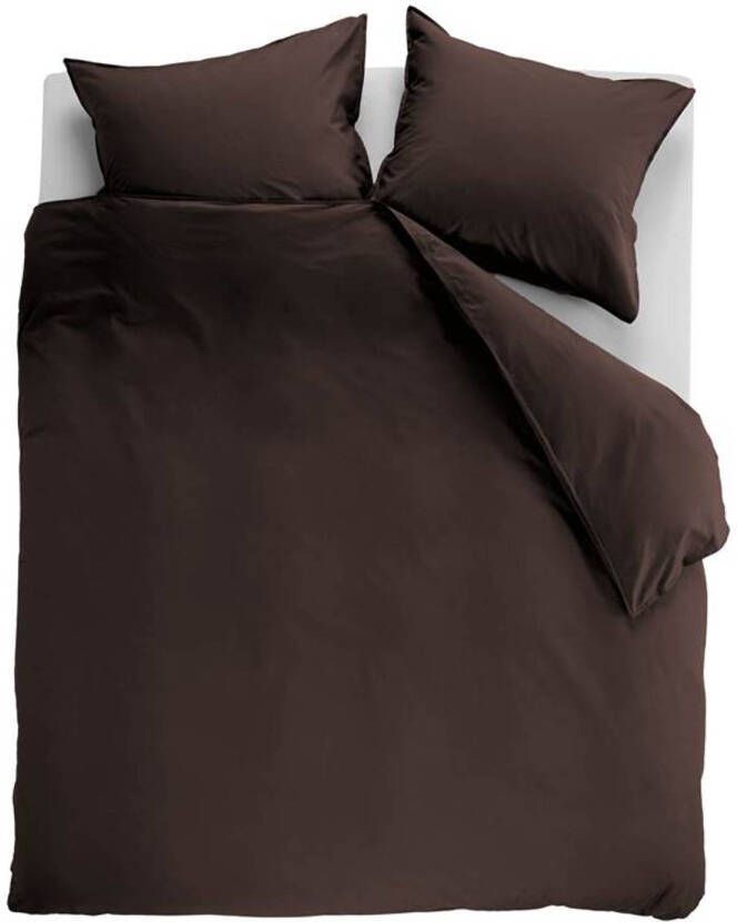 Ambiante Cotton Uni Dekbedovertrek Lits jumeaux(240x200/220 Cm + 2 Slopen) Katoen Brown