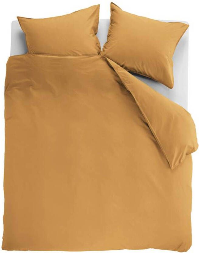 Ambiante Cotton Uni Dekbedovertrek Lits jumeaux(240x200/220 Cm + 2 Slopen) Katoen Ochre