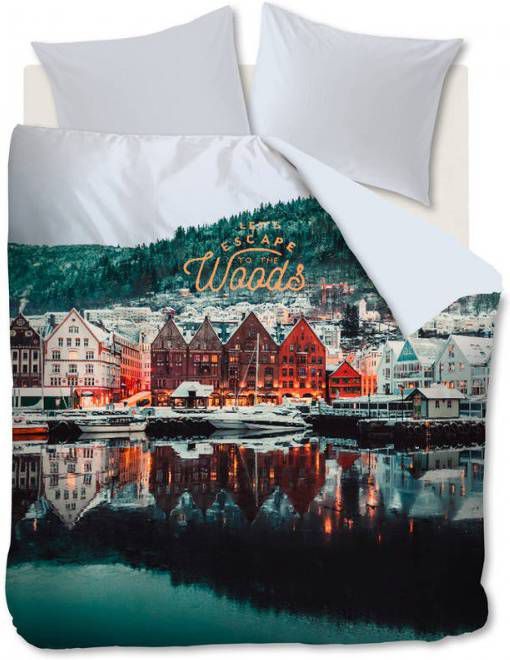 Ambiante dekbedovertrek Escape blauw 140x200/220 cm Leen Bakker