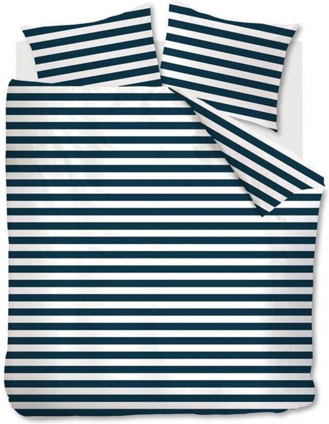 Ambiante Orsin Dekbedovertrek 2 persoons(200x200/220 Cm + 2 Slopen) Katoen Satijn Dark Blue