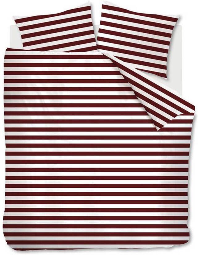 Ambiante Orsin Dekbedovertrek Lits jumeaux(240x200/220 Cm + 2 Slopen) Katoen Satijn Dark Red