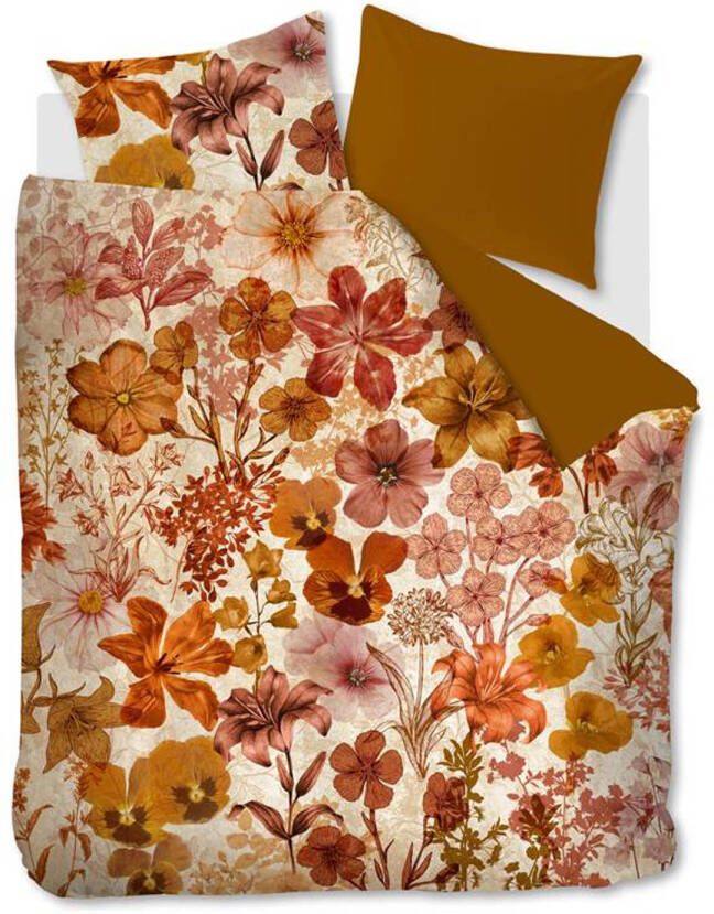 Beddinghouse Flora Dekbedovertrek Lits jumeaux(240x200/220 Cm + 2 Slopen) Katoen Satijn Oker