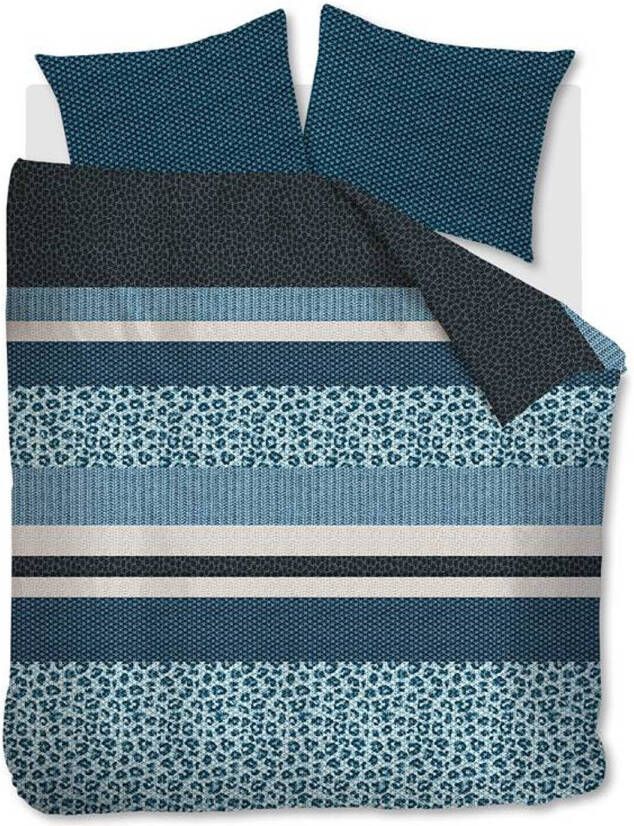 Beddinghouse Gino Flanel Dekbedovertrek Lits jumeaux(240x200/220 Cm + 2 Slopen) Flanel Blauw