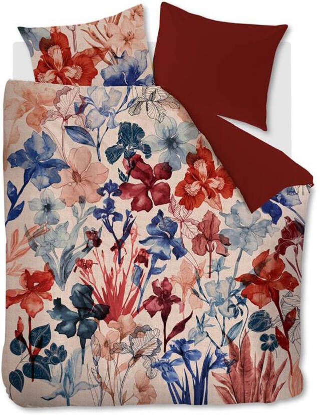 Beddinghouse Iris Field Dekbedovertrek 2 persoons(200x200/220 Cm + 2 Slopen) Katoen Satijn Rood