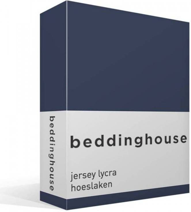 Beddinghouse Jersey Lycra Hoeslaken 95% Gebreide Jersey Katoen 5% Lycra Lits jumeaux(180/200x200/220 Cm) Indigo