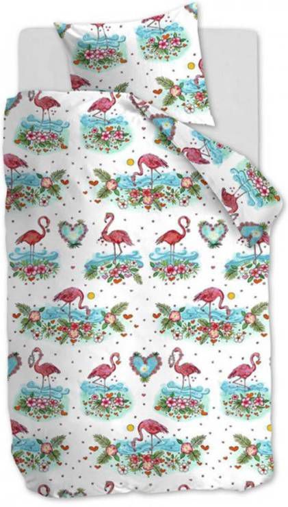 Beddinghouse Kids Dekbedovertrek Flamingo Flower Roze 140x200/220 1 persoons 140x200/220 Cm
