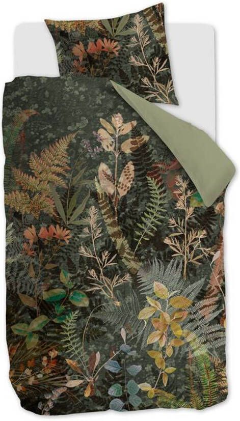 Beddinghouse La Foret Dekbedovertrek 1 persoons(140x200/220 Cm + 1 Sloop) Katoen Satijn Groen