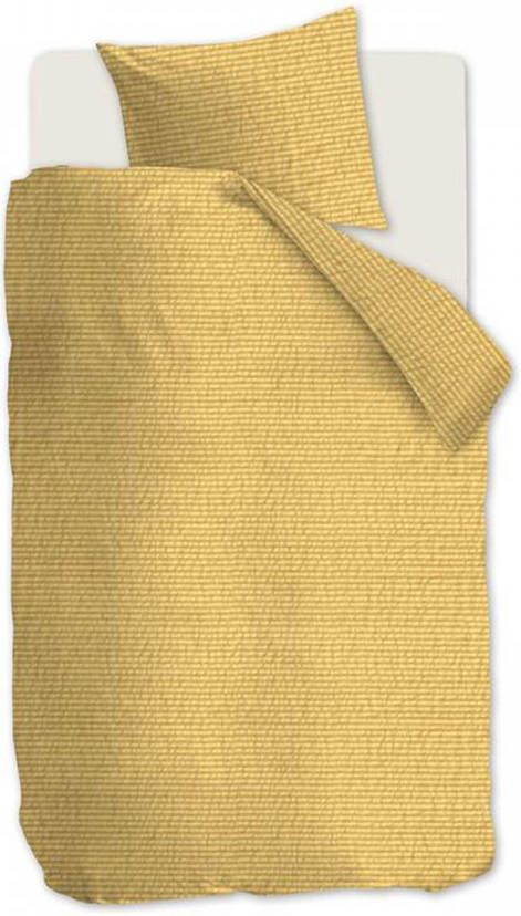 Beddinghouse Wave Dekbedovertrek 1 persoons(140x200/220 Cm + 1 Sloop) Katoen Ochre