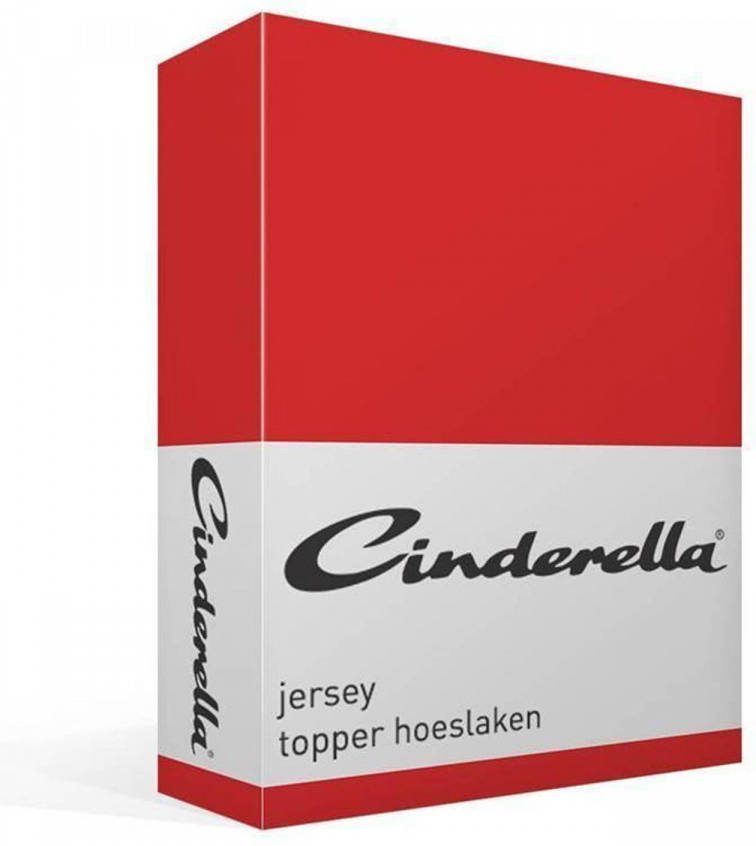 Cinderella Jersey Topper Hoeslaken 100% Gebreide Jersey Katoen 2 persoons(140x200/210 Cm) Red