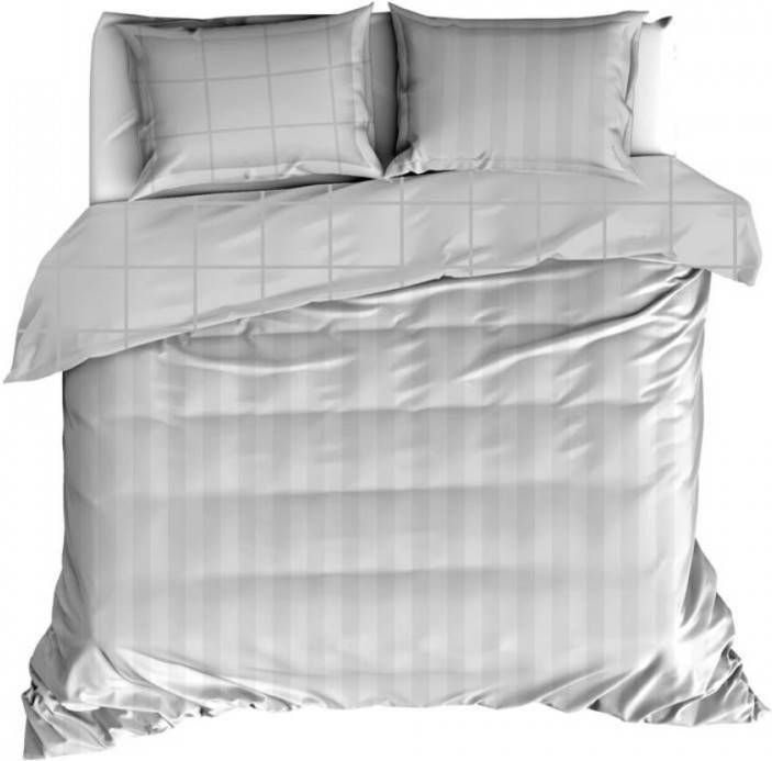 De Witte Lietaer Zygo Dekbedovertrek Lits jumeaux(240x200/220 Cm + 2 Slopen) Katoen Satijn Silver