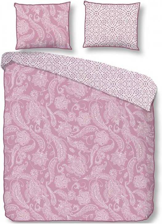 Descanso Cairo Dekbedovertrek 100% Katoen satijn 2 persoons(200x200/220 Cm + 2 Slopen) 2 Stuks(60x70 Cm) Roze