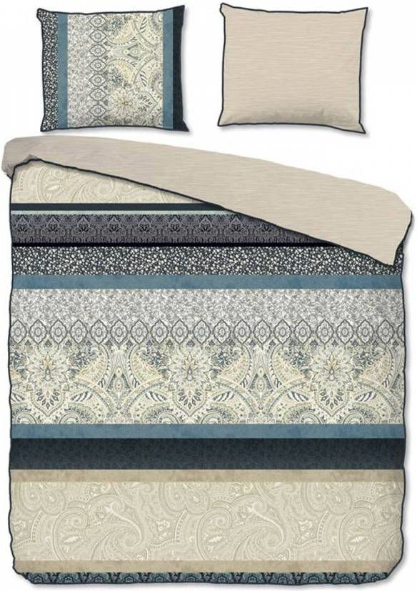 Descanso Sarah Dekbedovertrek 1 persoons(140x200/220 Cm + 1 Sloop) Katoen Satijn Zand