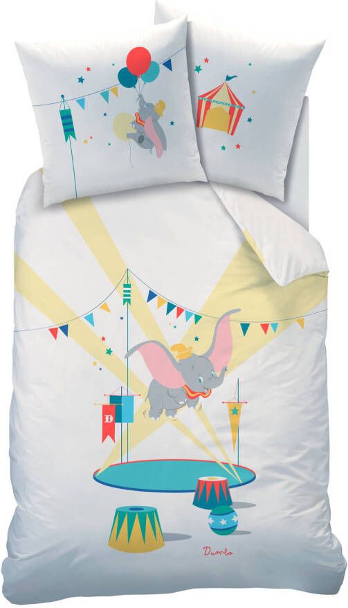 Disney Dumbo Circus Dekbedovertrek Eenpersoons 140 X 200 Cm Wit