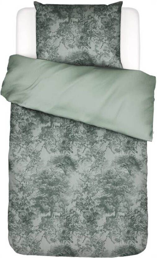 Essenza Aurelie Dekbedovertrek Lits jumeaux(240x200/220 Cm + 2 Slopen) Katoen Satijn Sage Green