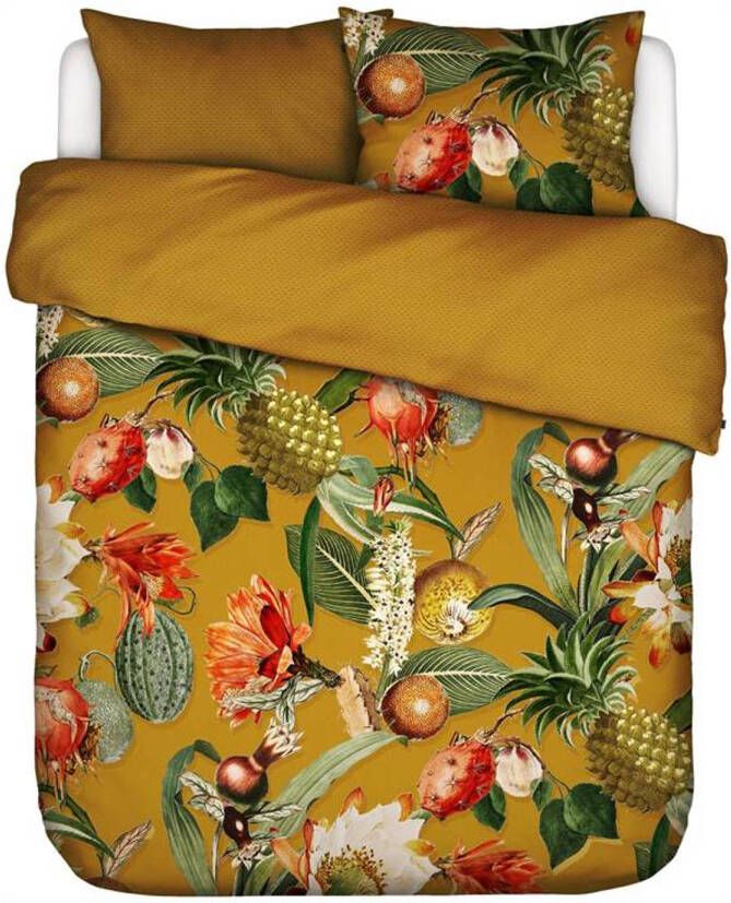 Essenza Catherine Dekbedovertrek Lits jumeaux(240x200/220 Cm + 2 Slopen) Katoen Satijn Mosterd