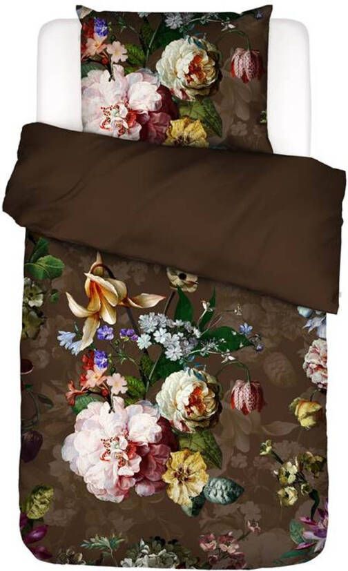Essenza Fleur Dekbedovertrek Lits jumeaux(240x200/220 Cm + 2 Slopen) Katoen Satijn Chocolate