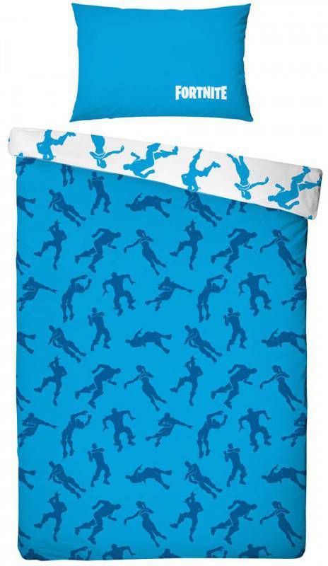 Smulderstextiel nl Fortnite Emotes Dekbedovertrek Eenpersoons 140 X 200 Cm Blauw/wit