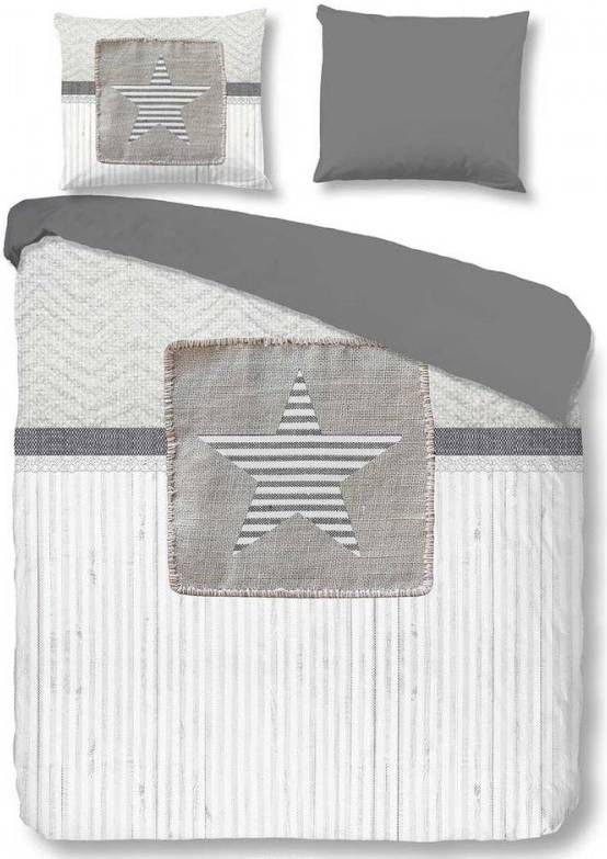 Good Morning dekbedovertrek Riv grijs 200x200/220 cm Leen Bakker