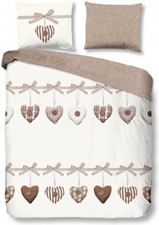 Good Morning Hearts Dekbedovertrek Lits-jumeaux (240x200/220 Cm + 2 Slopen) Katoen Zand