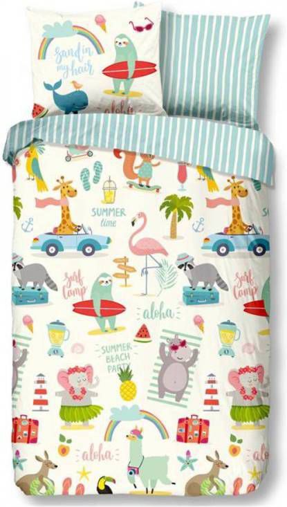 Good Morning Holiday Dekbedovertrek Katoen 1 persoons(140x200/220 Cm + 1 Sloop) Multi