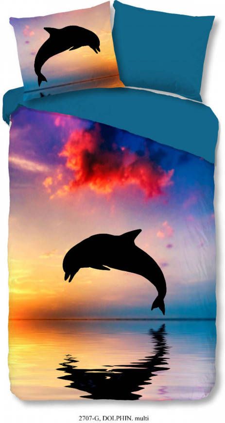 Good Morning Kinder Dekbedovertrek Katoen Dolphine Multi 140x200/220cm