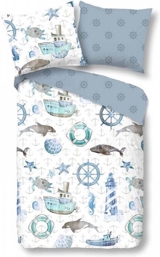 Good Morning Martijn Dekbedovertrek Katoen Ledikant(100x135 Cm + 1 Sloop) Blauw