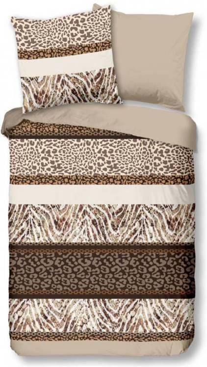 Good Morning Safari Dekbedovertrek 100% Katoen 1-persoons (140x200/220 Cm + 1 Sloop) 1 Stuk (60x70 Cm) Taupe