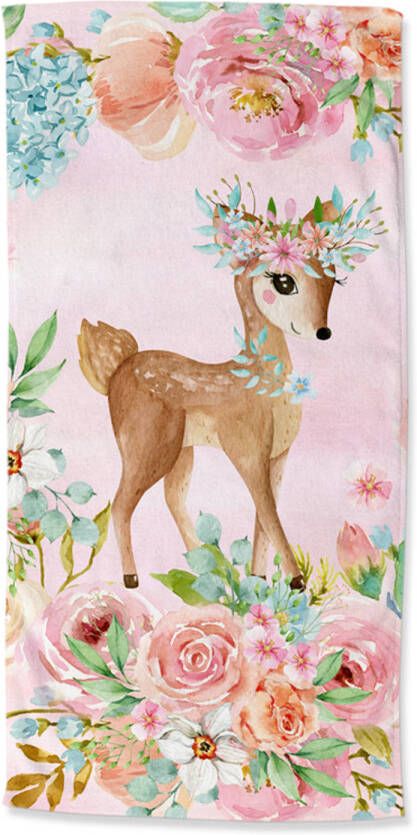 Good Morning Sweet Strandlaken 100% Polyester Velours 75x150 Cm Pink