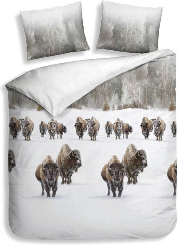 Heckett & Lane Flanel Dekbedovertrek Obrien Naturel Lits jumeaux Xl 260x200/220 Cm
