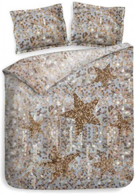 Lion Beddenshop Heckett & Lane Lewis Dekbedovertrek 100% Katoen Lits jumeaux(240x200/220 Cm + 2 Slopen) Shimmer Gold