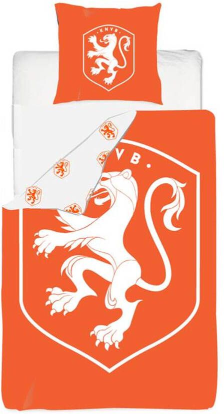 KNVB Lion Dekbedovertrek Microvezel 1 persoons(140x200 Cm + 1 Sloop) Oranje