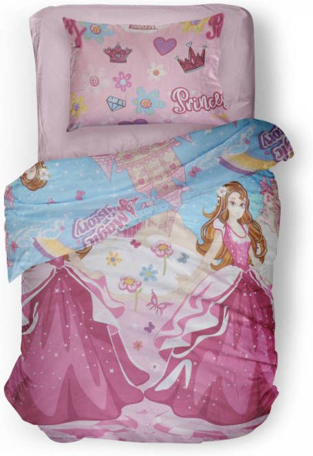 Linnick Kinder Dekbedovertrek 100% Katoen Magic Princes Multi 140x200cm