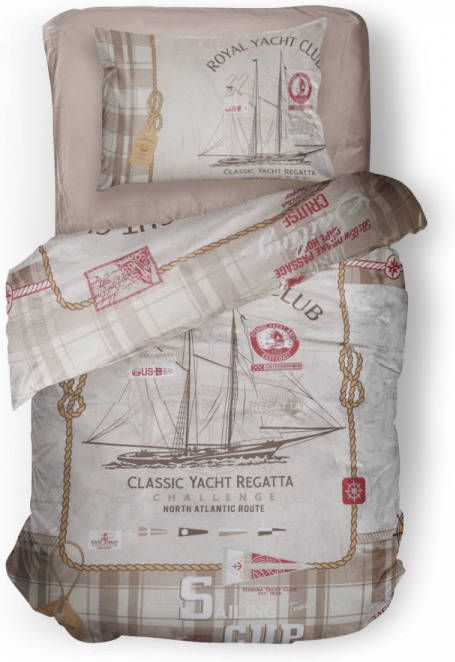 Linnick Kinder Dekbedovertrek 100% Katoen Royal Club Naturel 140x200cm