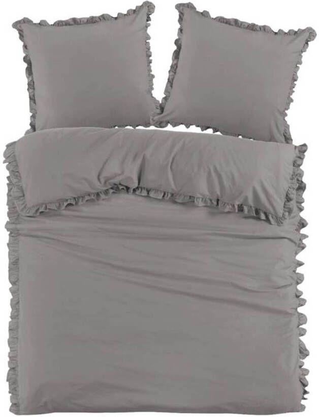 Papillon Deauville Dekbedovertrek 1 persoons(140x200/220 Cm + 1 Sloop) Percal Katoen Grijs