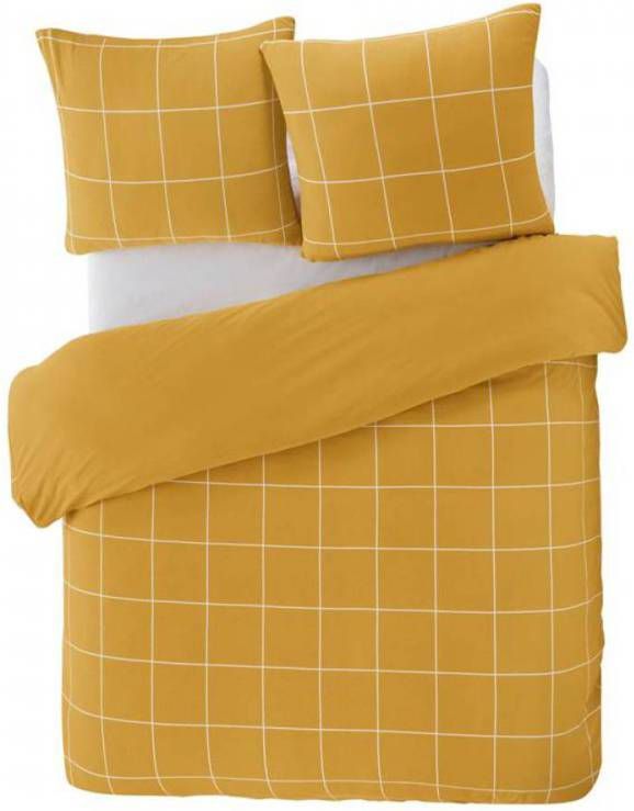 Papillon Hillary Dekbedovertrek 2 persoons(200x200/220 Cm + 2 Slopen) Katoen Satijn Oker