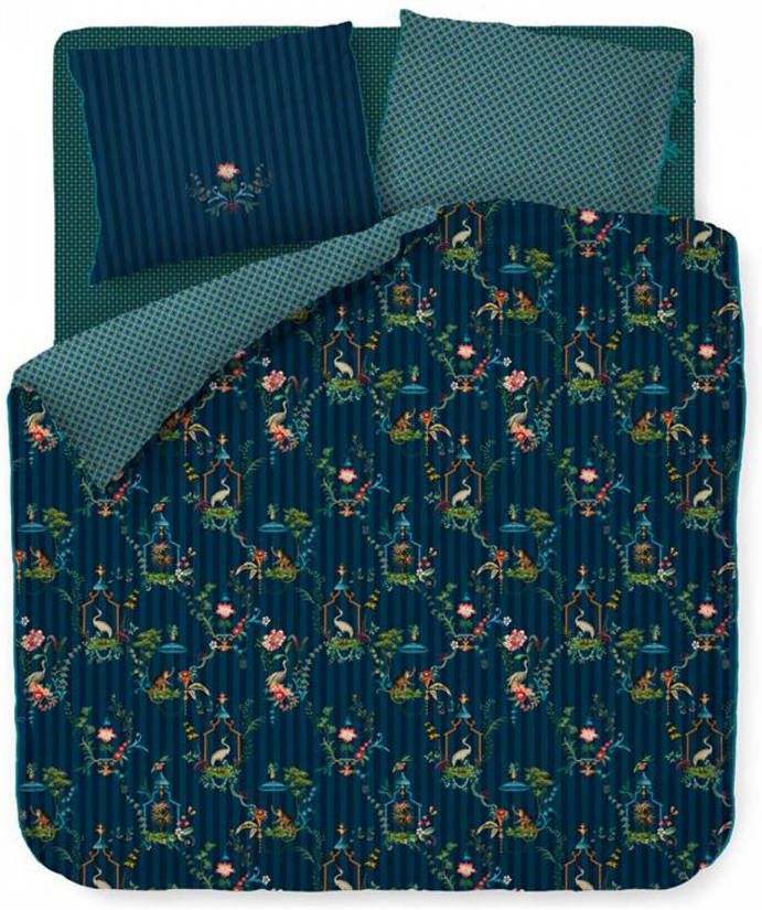Pip Studio Singerie Dekbedovertrek 2 persoons(200x200/220 Cm + 2 Slopen) Percal Katoen Dark Blue