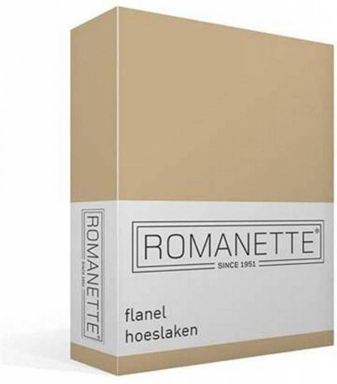 Romanette Flanel Hoeslaken 100% Geruwde Flanel katoen 1 persoons(80x200 Cm) Zand