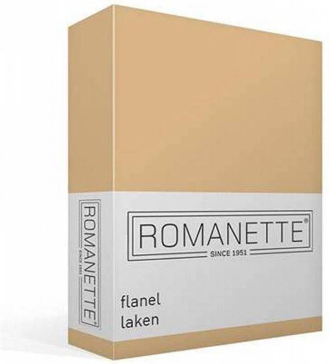 Romanette Flanel Laken 100% Geruwde Flanel katoen 1 persoons(150x250 Cm) Zand