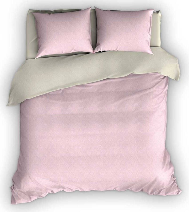 Romanette Flanellen Dekbedovertrek Comtesse Roze/ivoor 200x200/220
