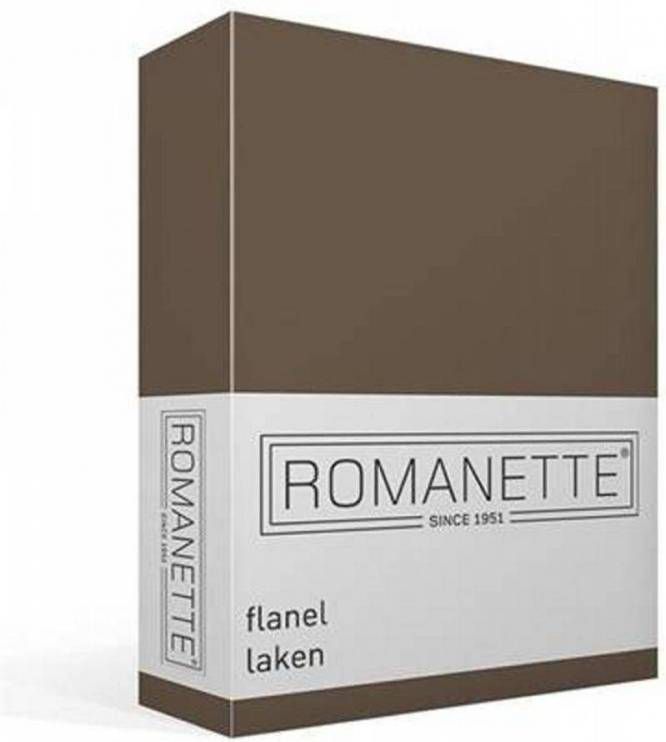 Romanette Flanellen Laken 100% Geruwde Flanel katoen 1 persoons(150x250 Cm) Taupe